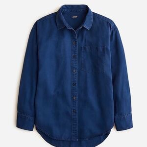 J. Crew Etienne Oversized Shirt in Blue Twill Women’s Large NWT